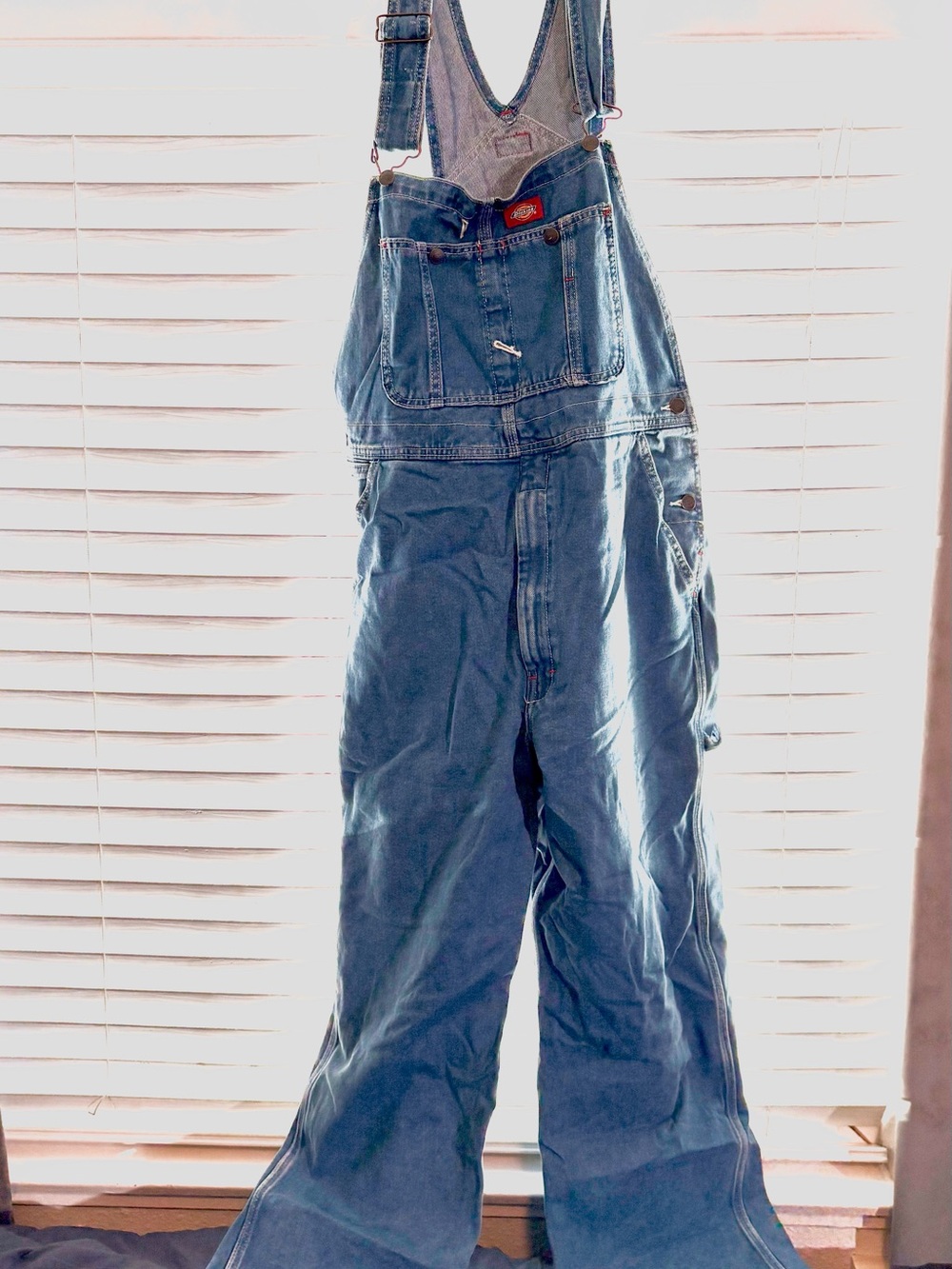 Dickies Men's Blue Denim Bootcut Overalls